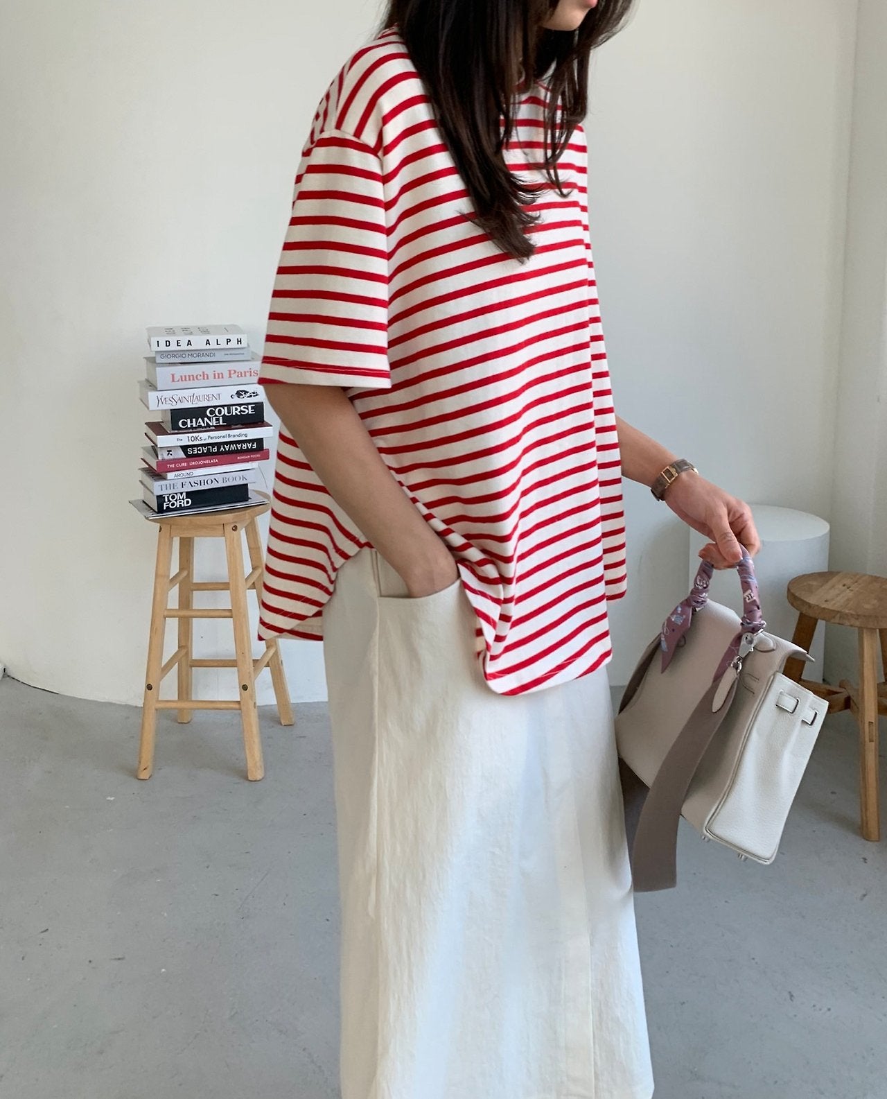 Batwing striped t-shirt