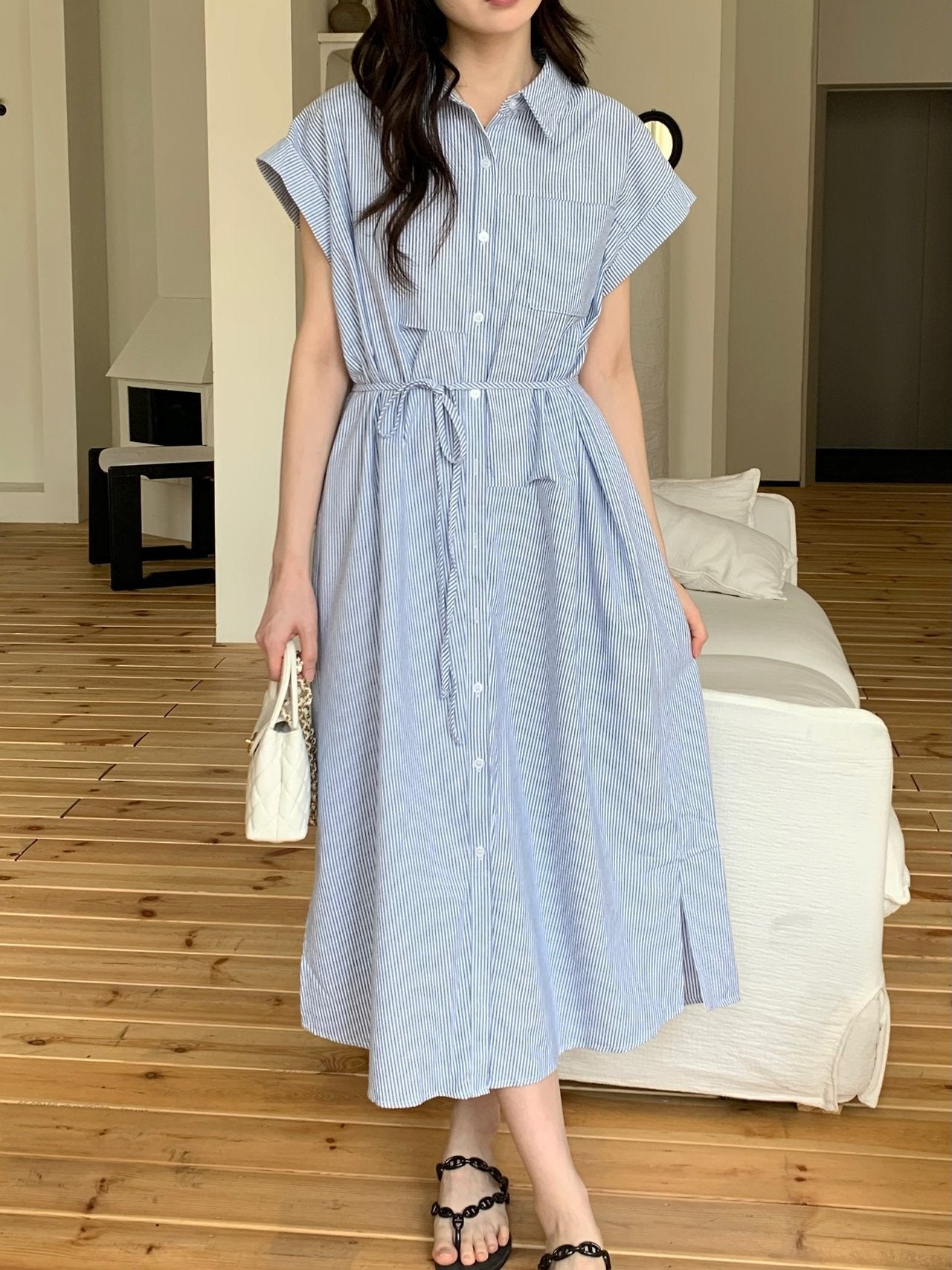 Striped shirt dress