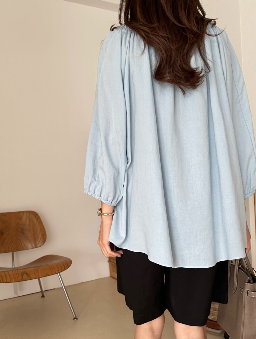 Linen bohemian blouse