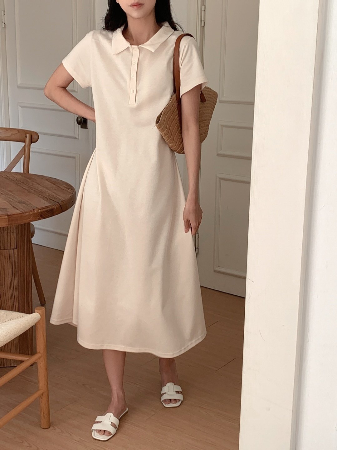 Collar pique dress
