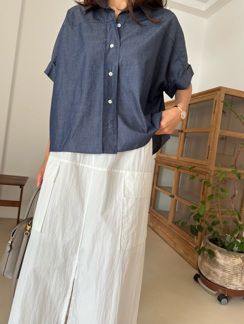 Nylon cargo skirt