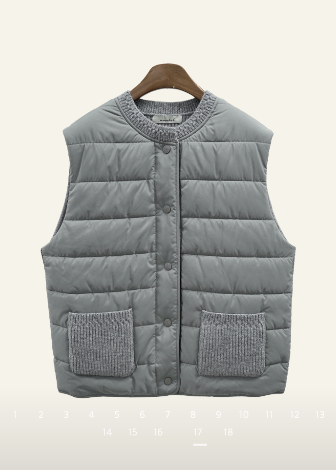 (F/W) Knitted-back down vest