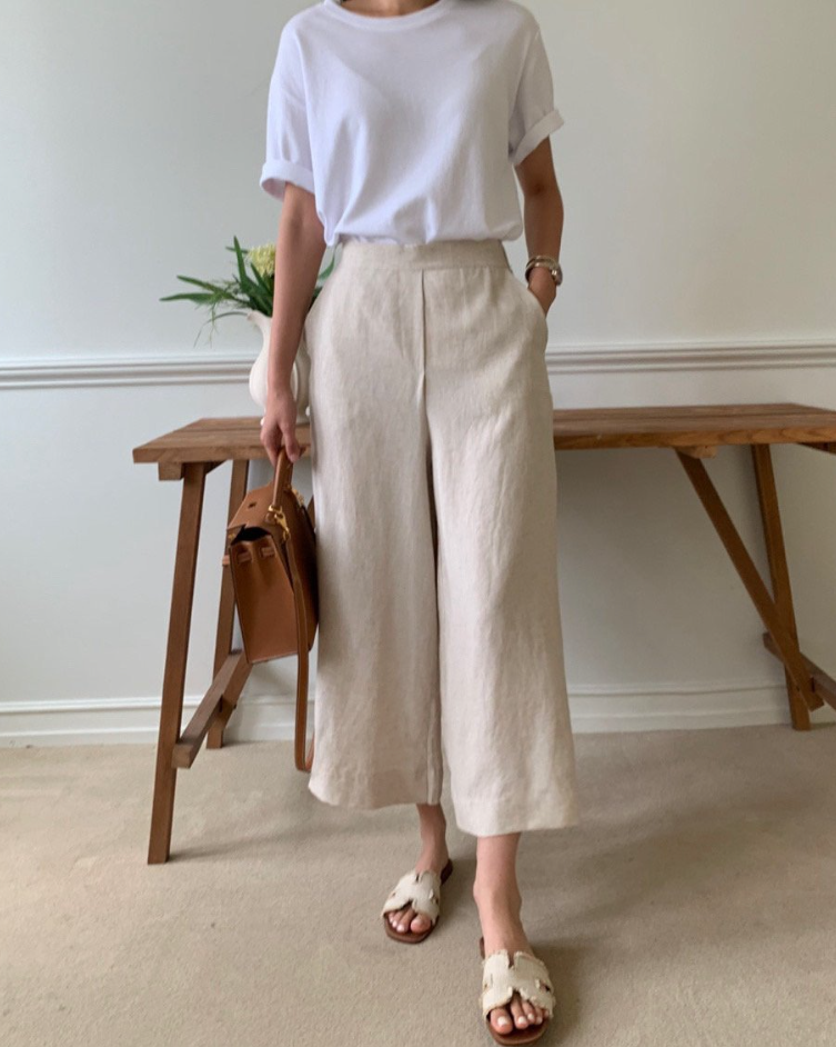 Tencel wide pants