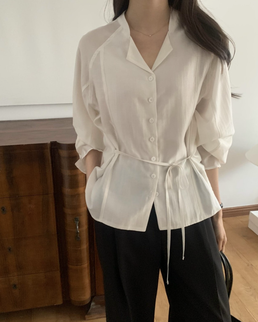 Tencel collar blouse