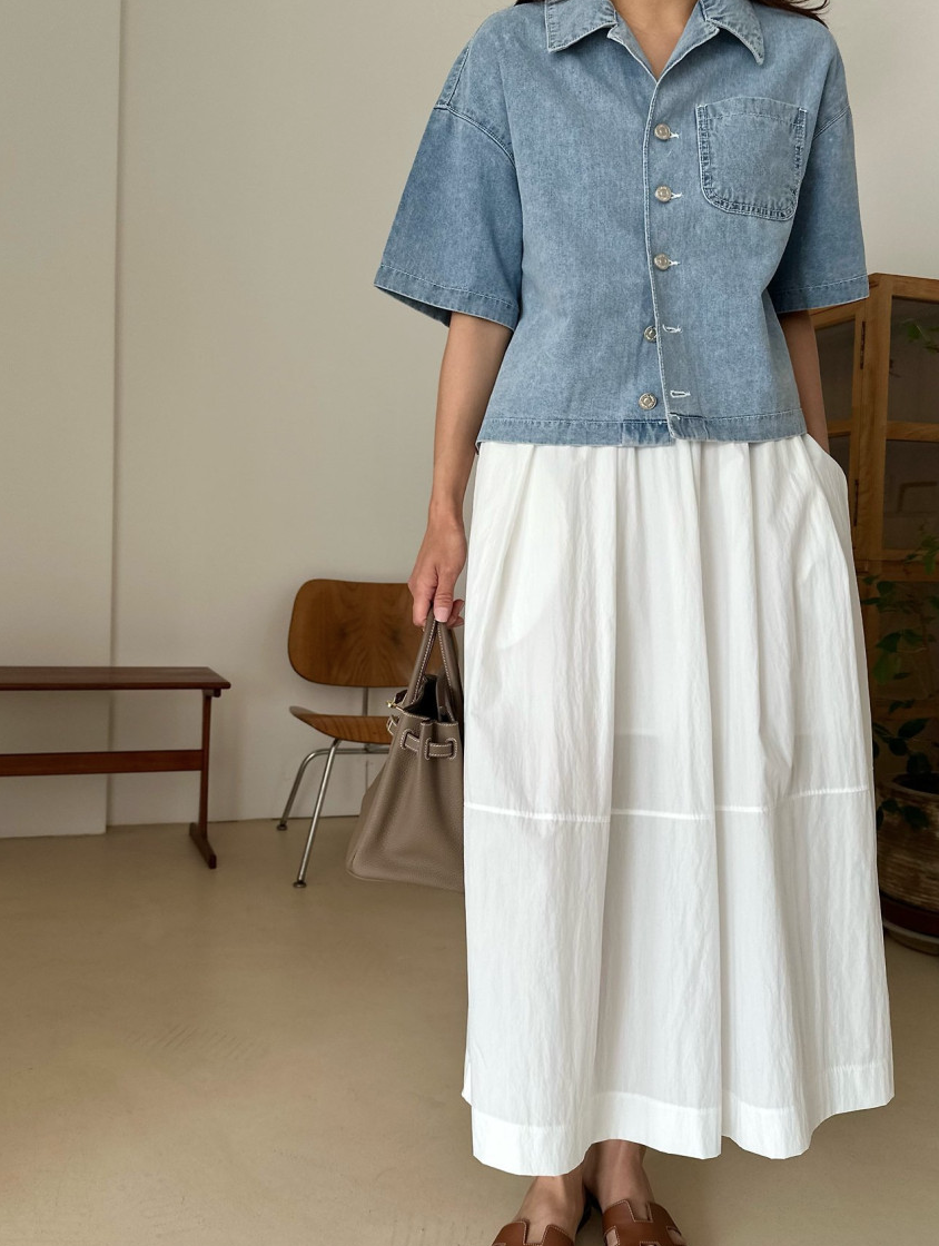 Cropped denim jacket