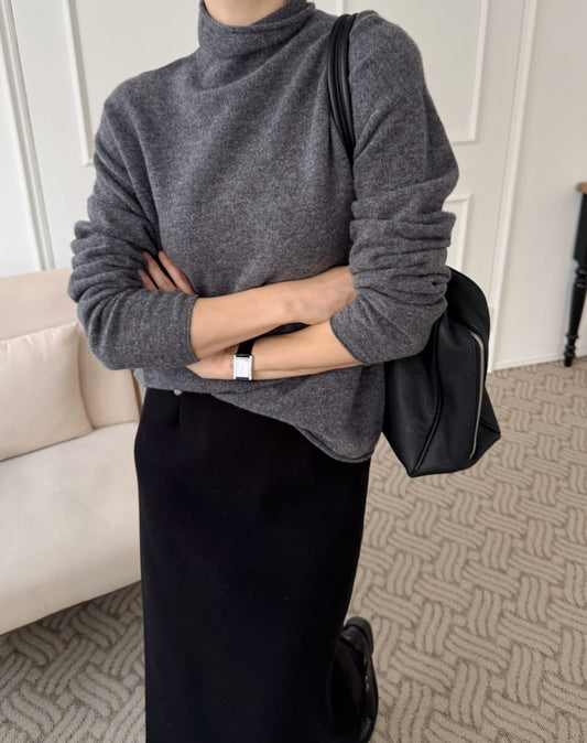 (F/W) Wholegarment high-neck knit top