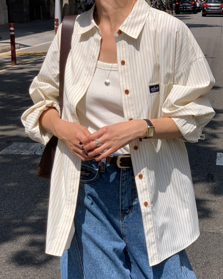 AREING boxy striped shirt