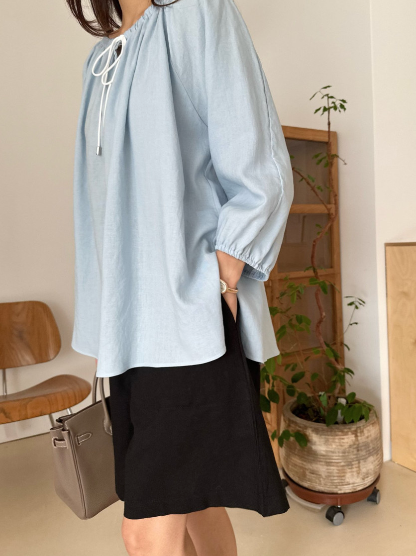 Linen bohemian blouse