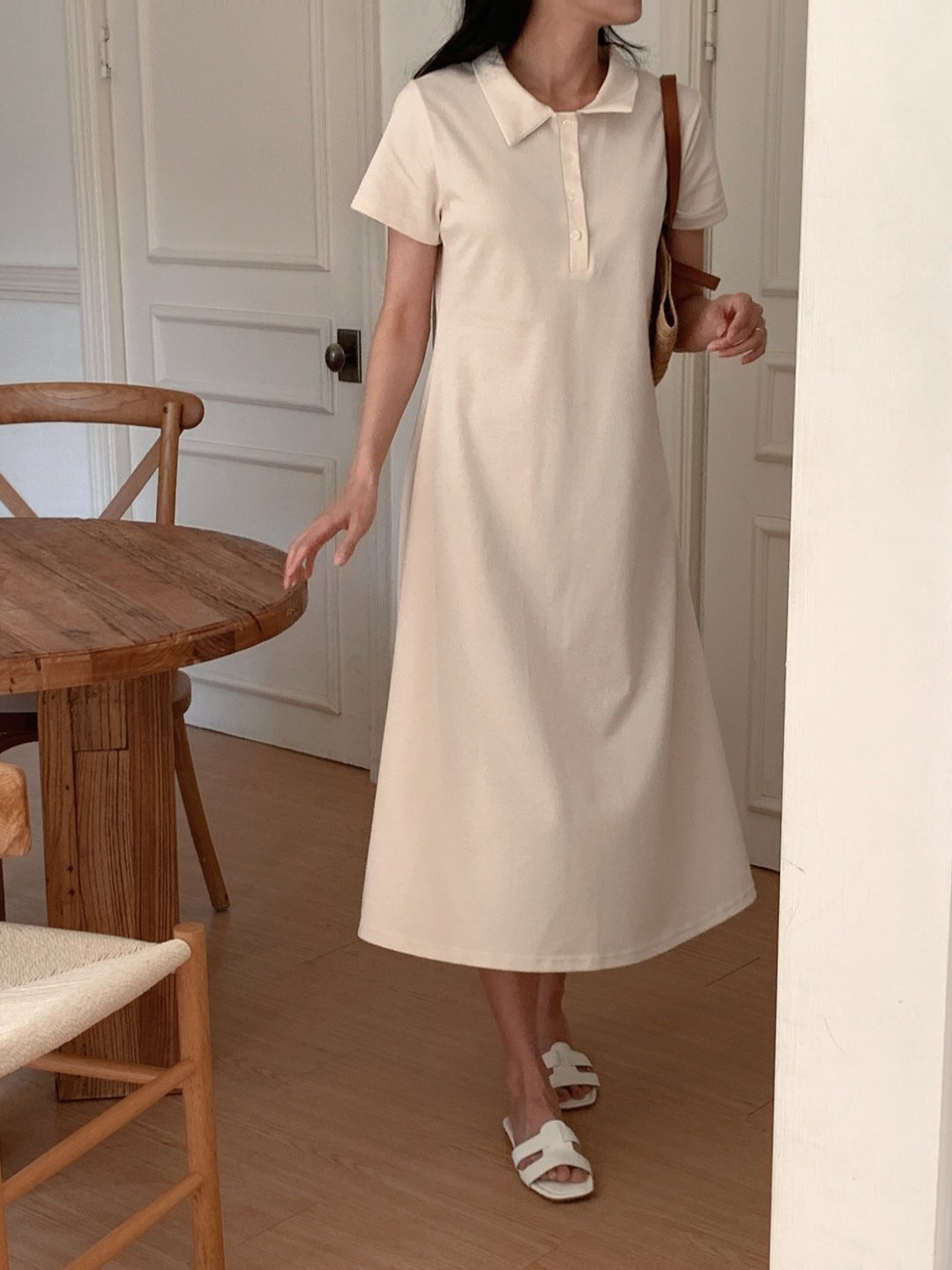 Collar pique dress