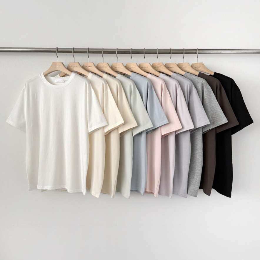 Cream modal basic T-shirt