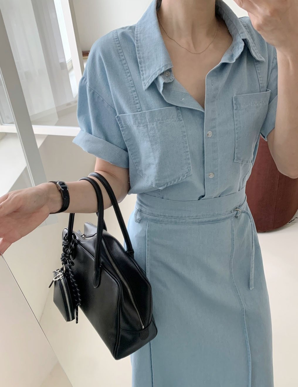 Tencel denim skirt set