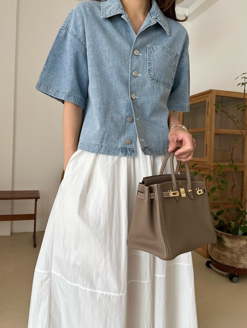 Cropped denim jacket