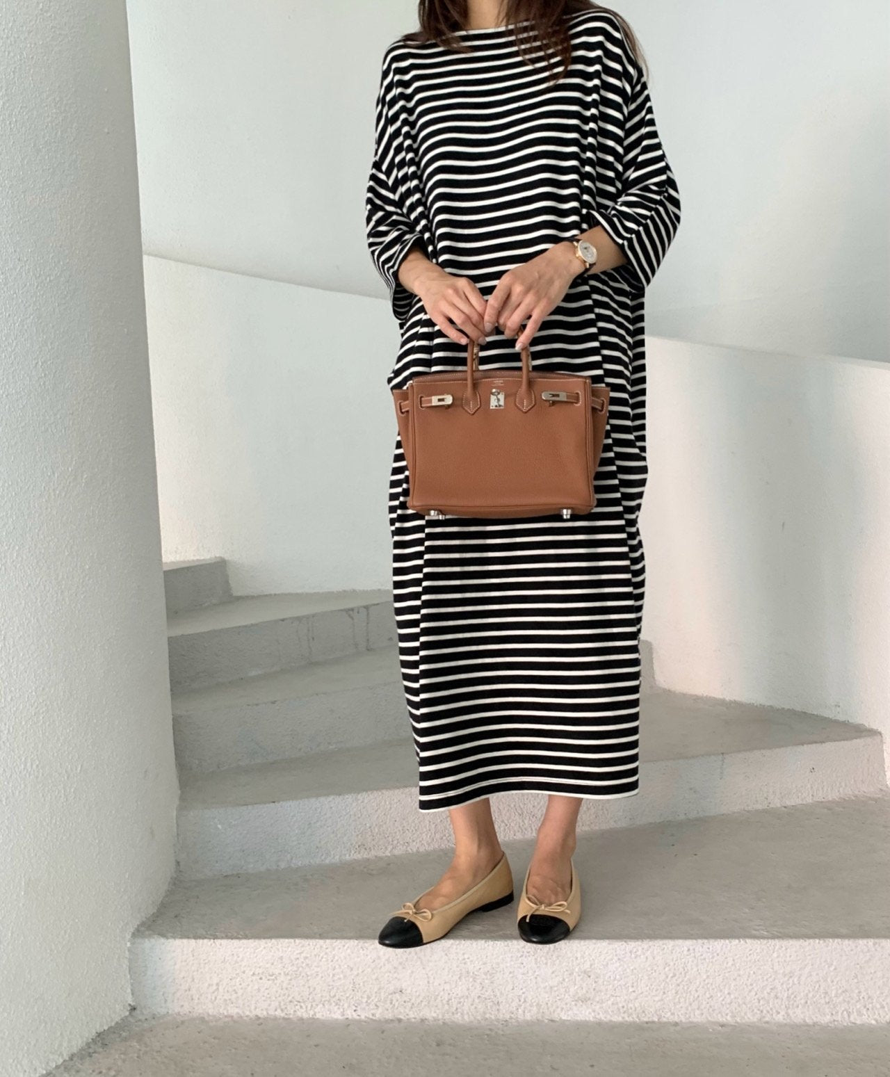 Striped long dress