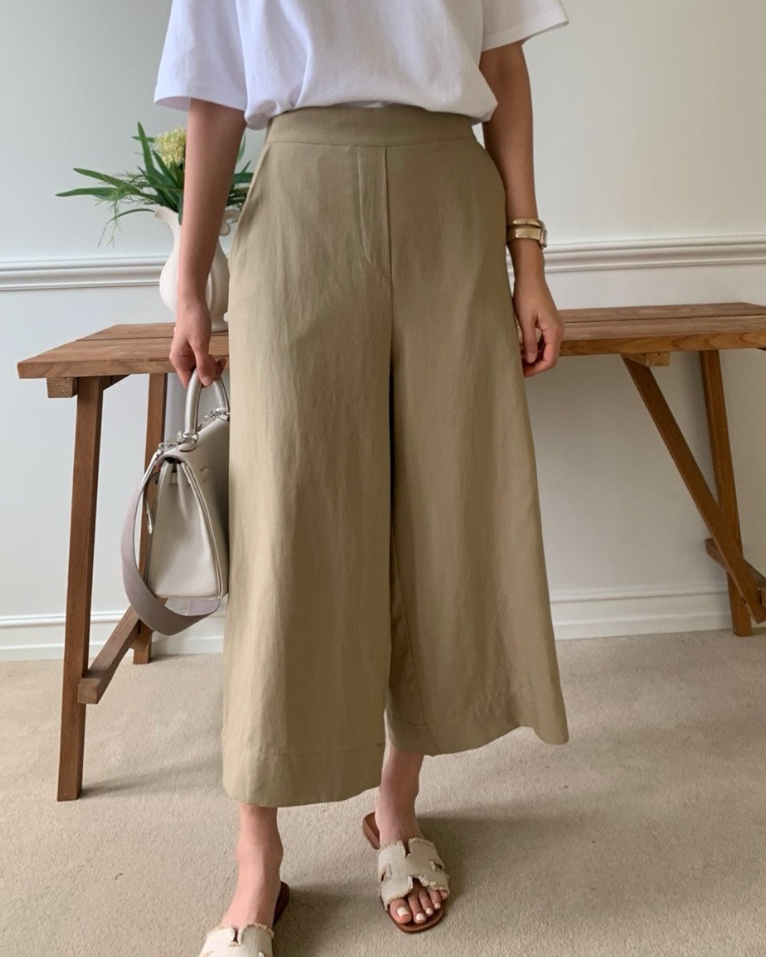 Tencel wide pants