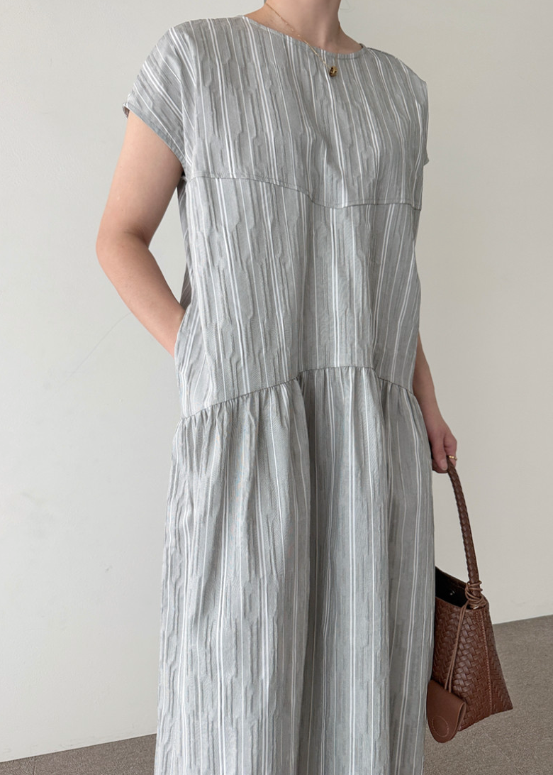 Seersucker striped dress