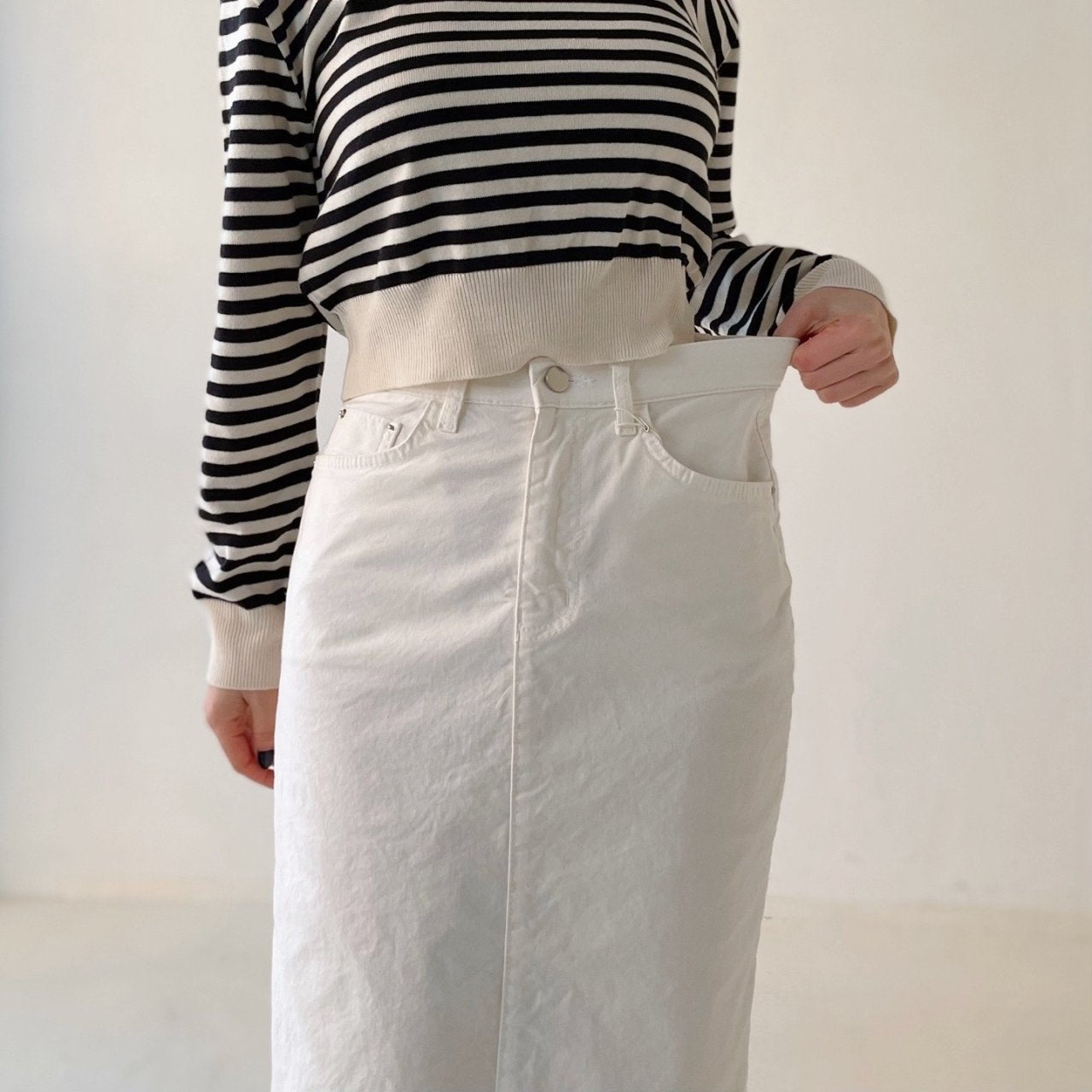 Chino cotton long skirt