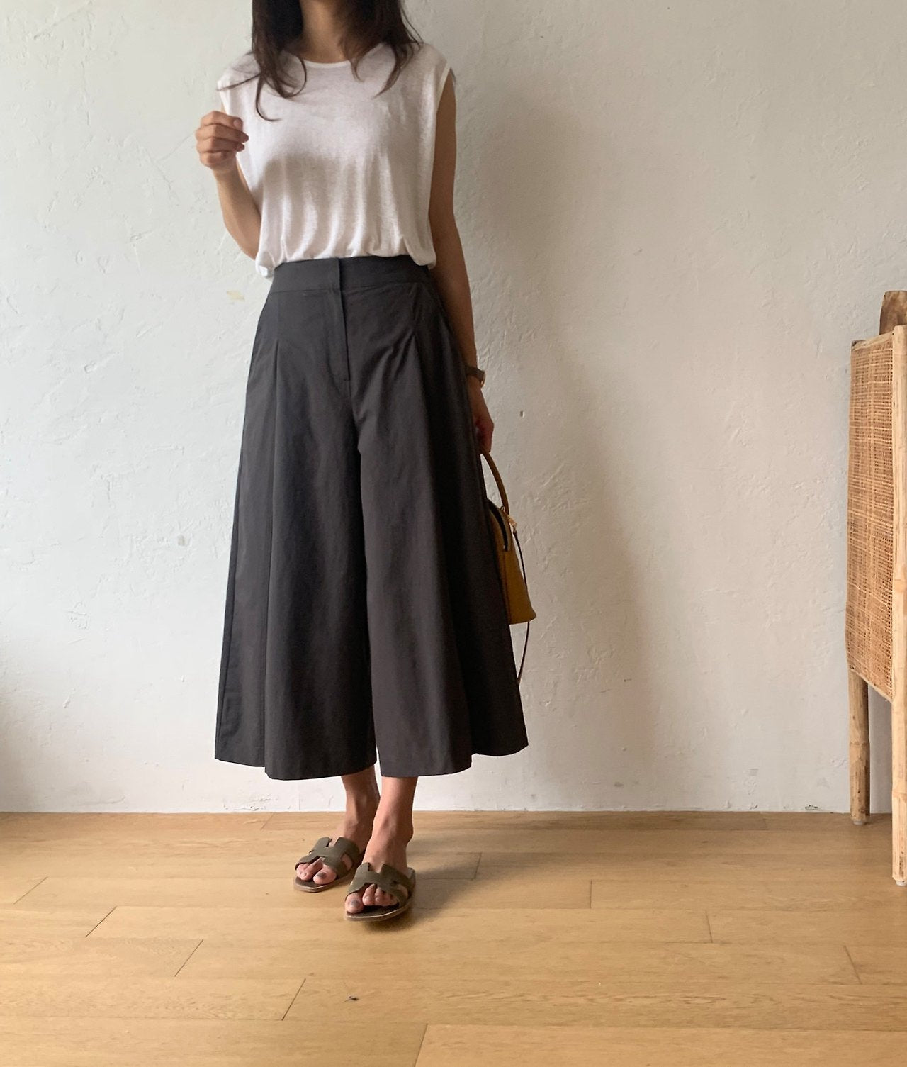 Pintuck wide pants