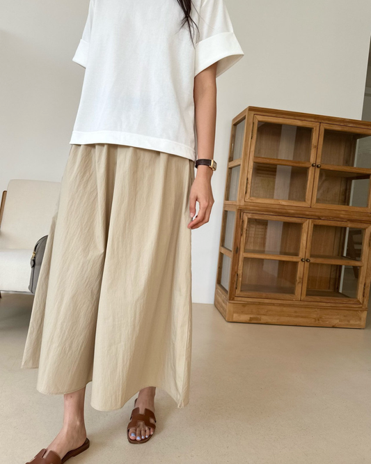 Nylon wide pants