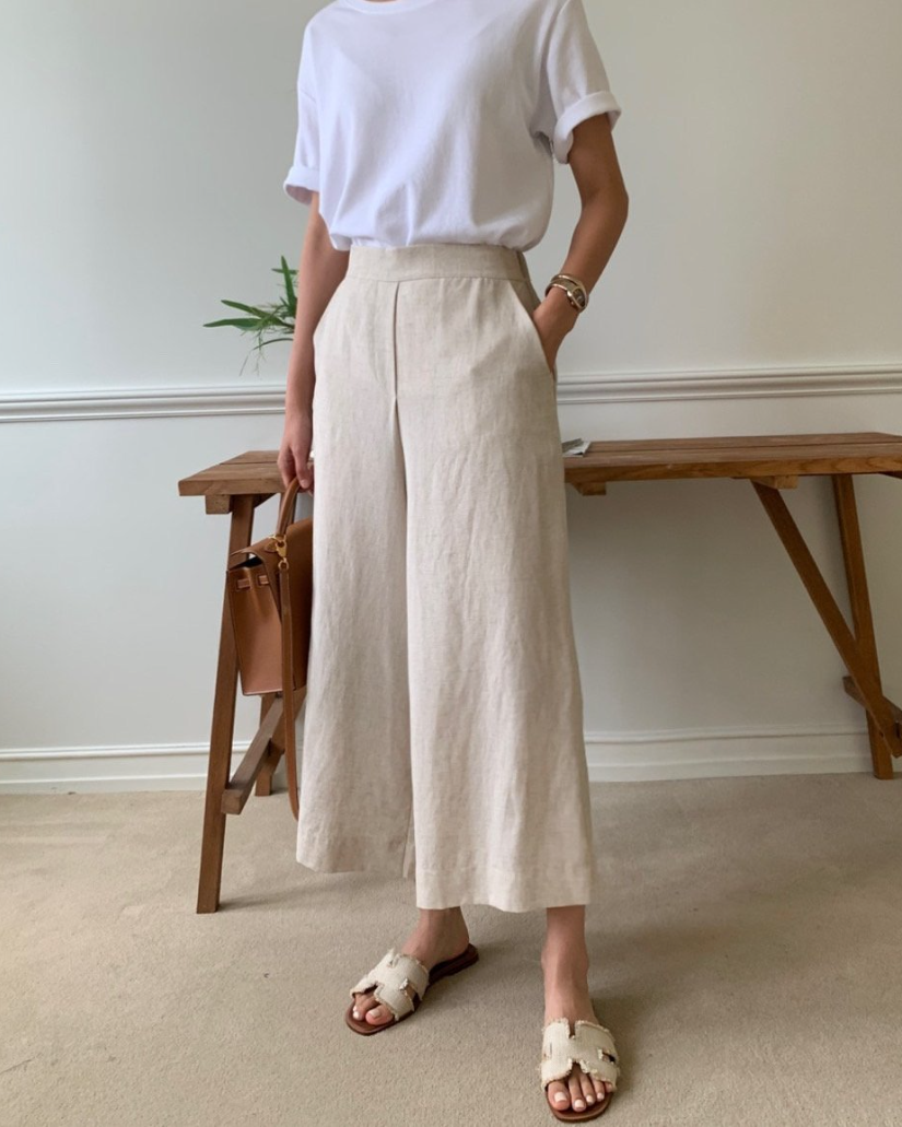Tencel wide pants