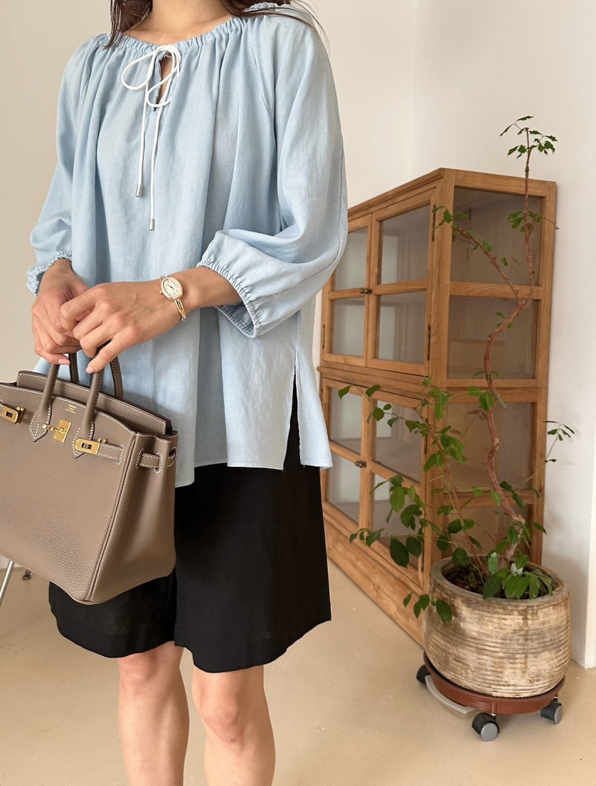 Linen bohemian blouse