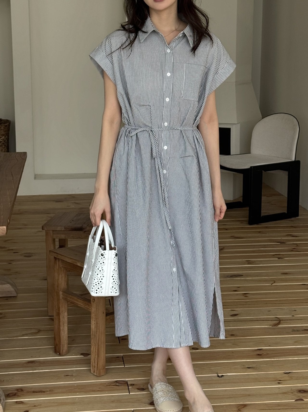 Striped shirt dress