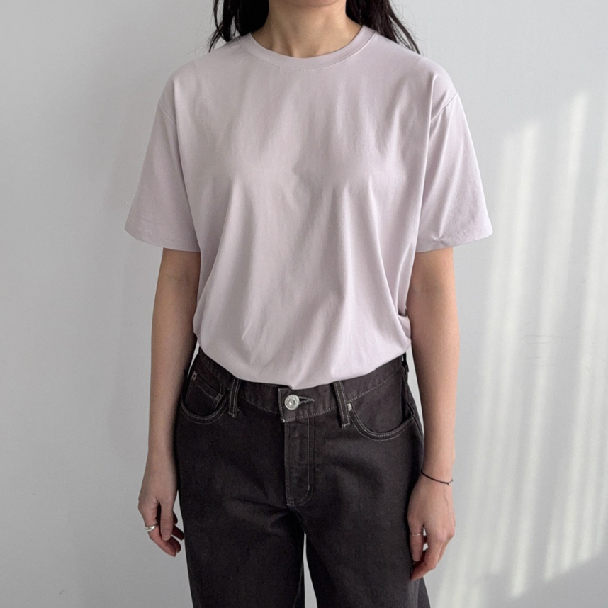 Cream modal basic T-shirt