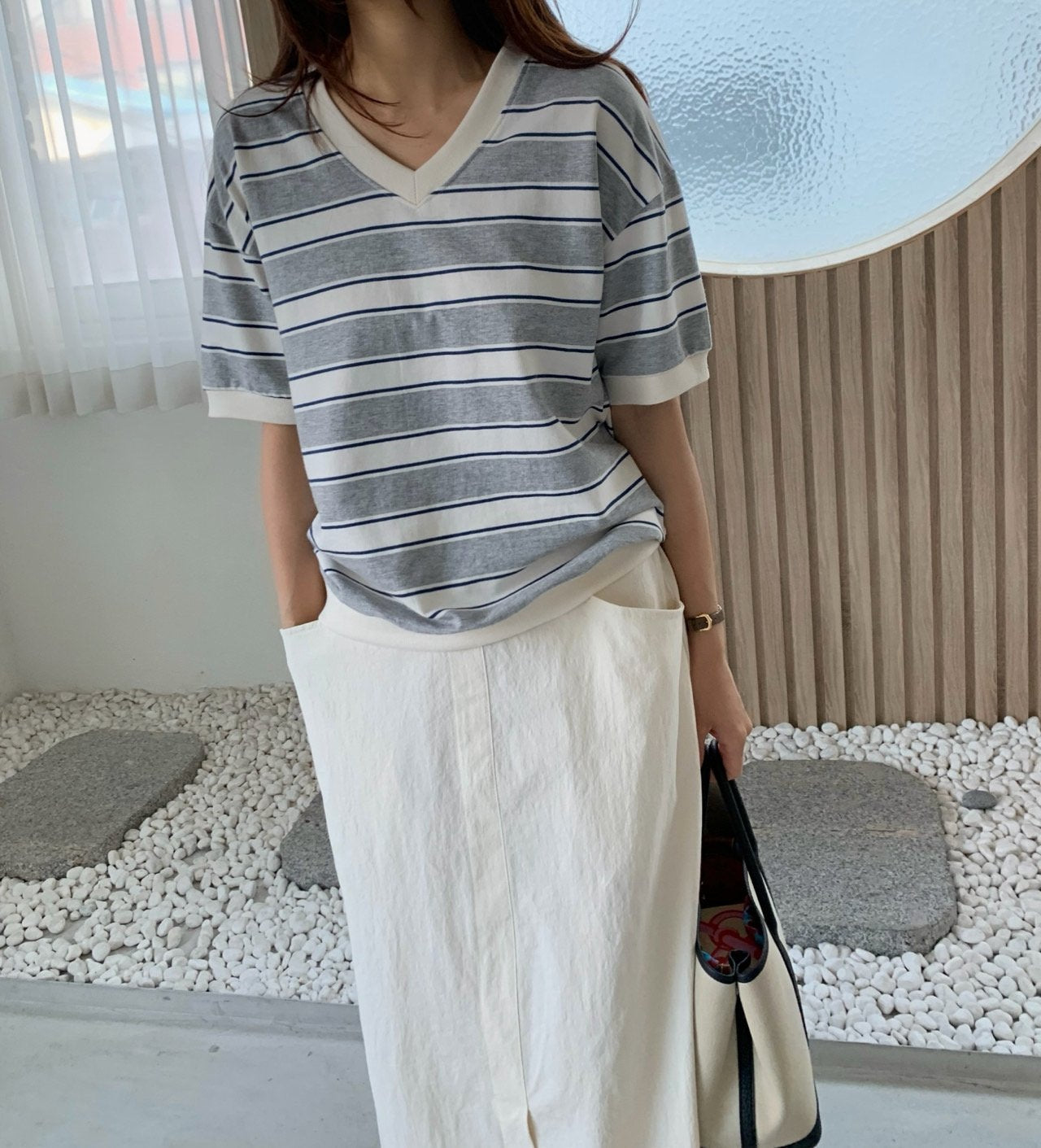 Summer striped sweatshirt