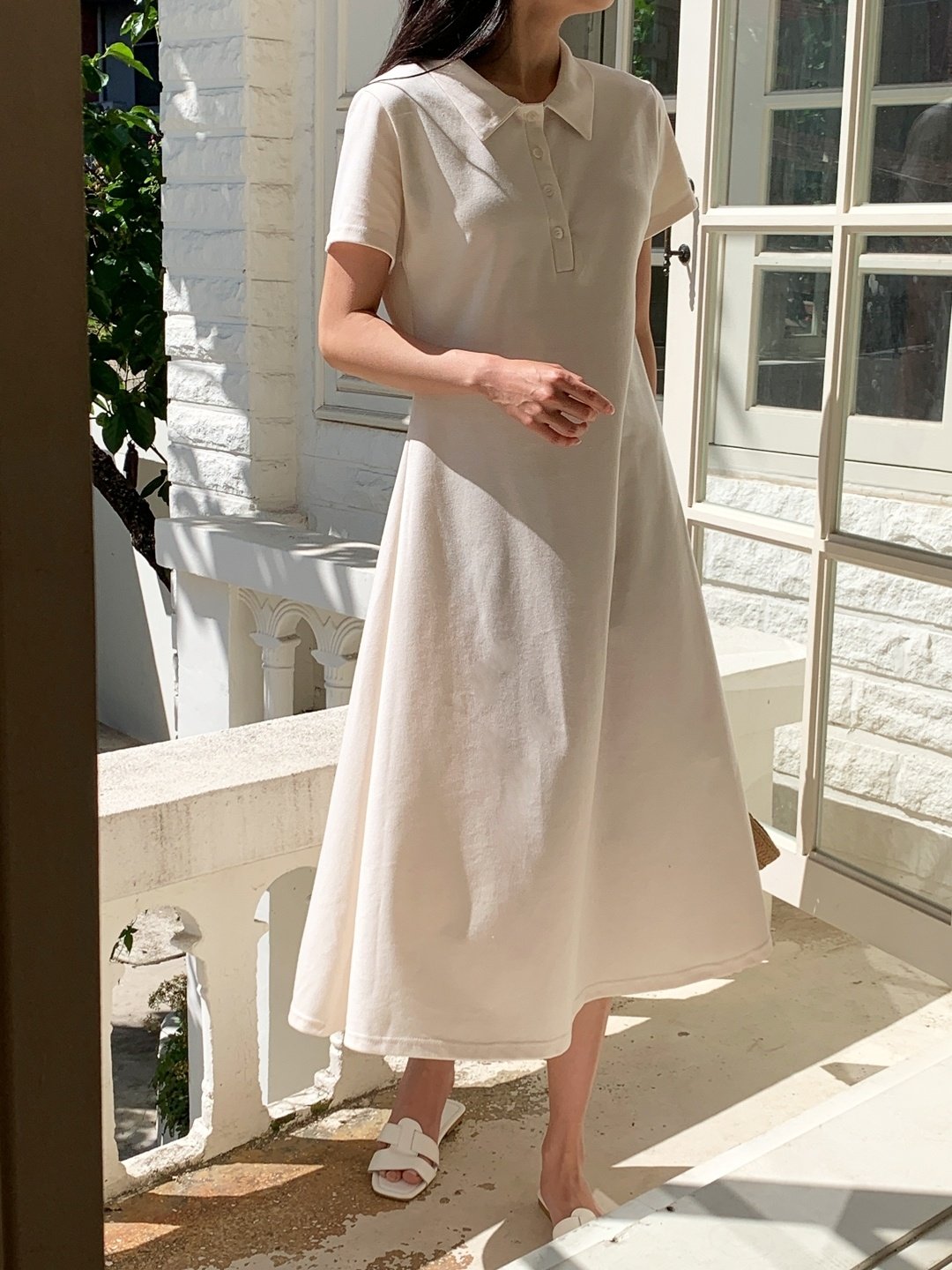 Collar pique dress