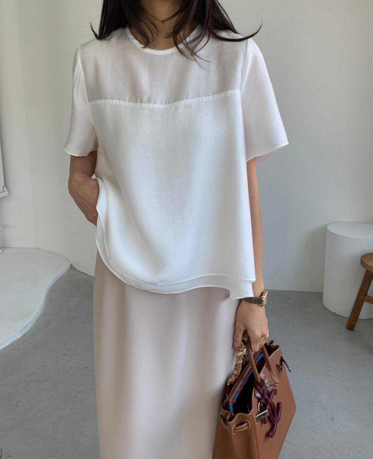 Double-layered blouse
