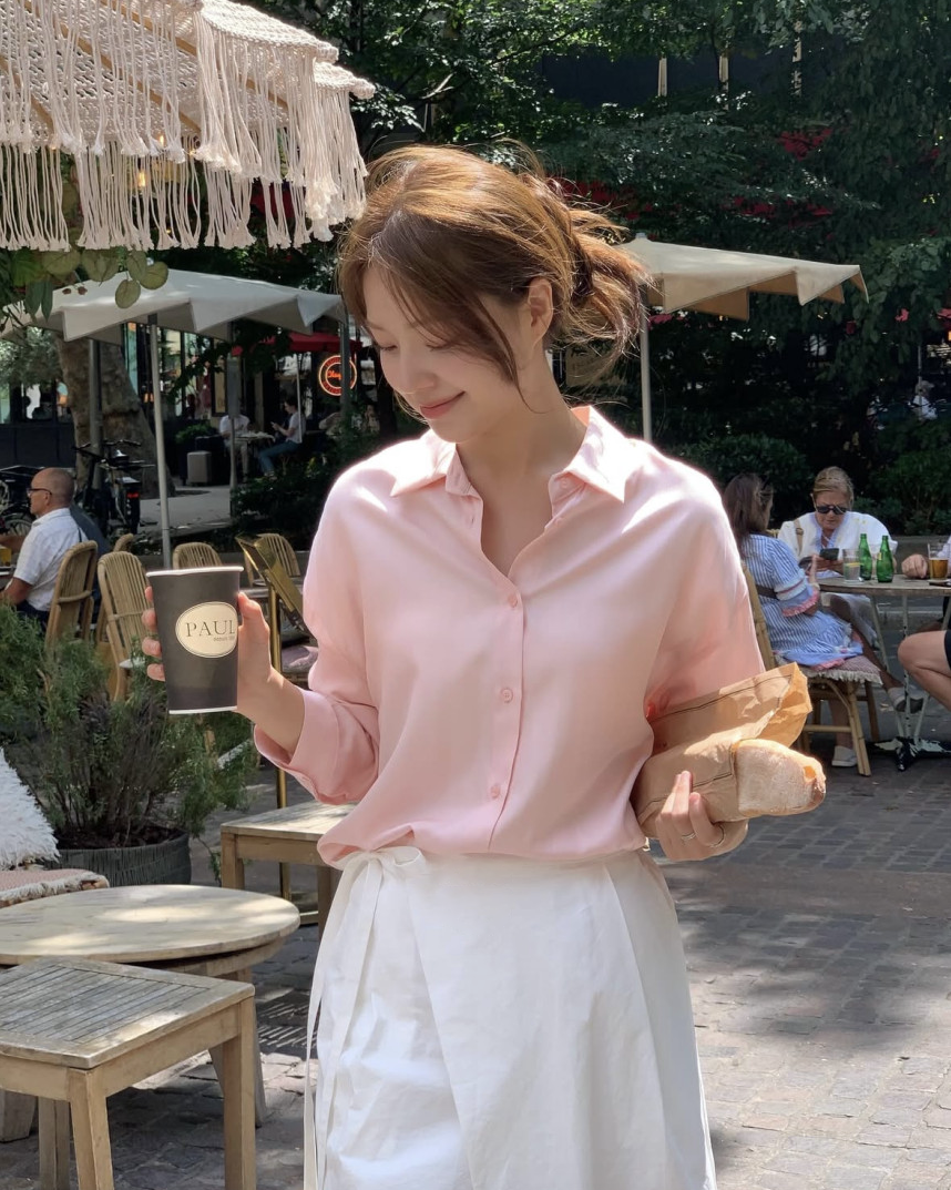Silky pastel blouse