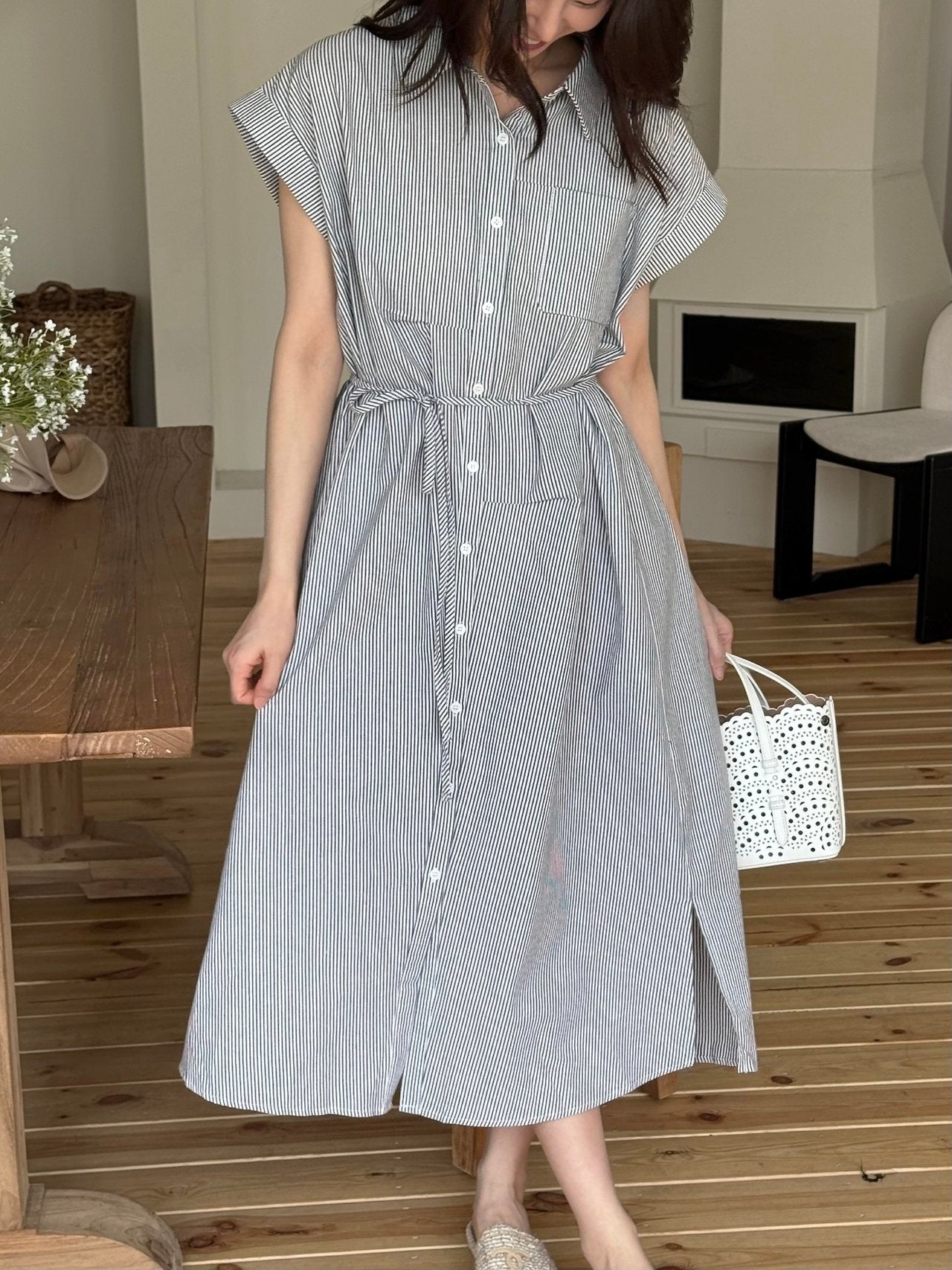 Striped shirt dress