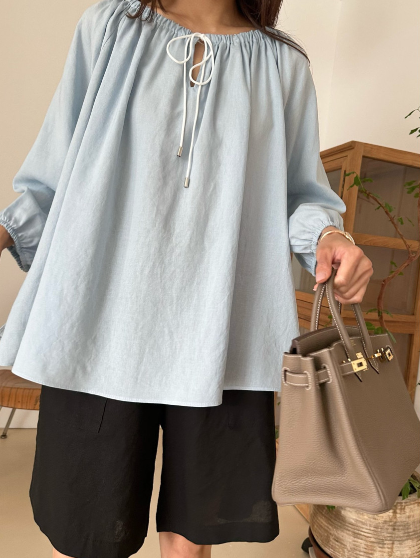 Linen bohemian blouse
