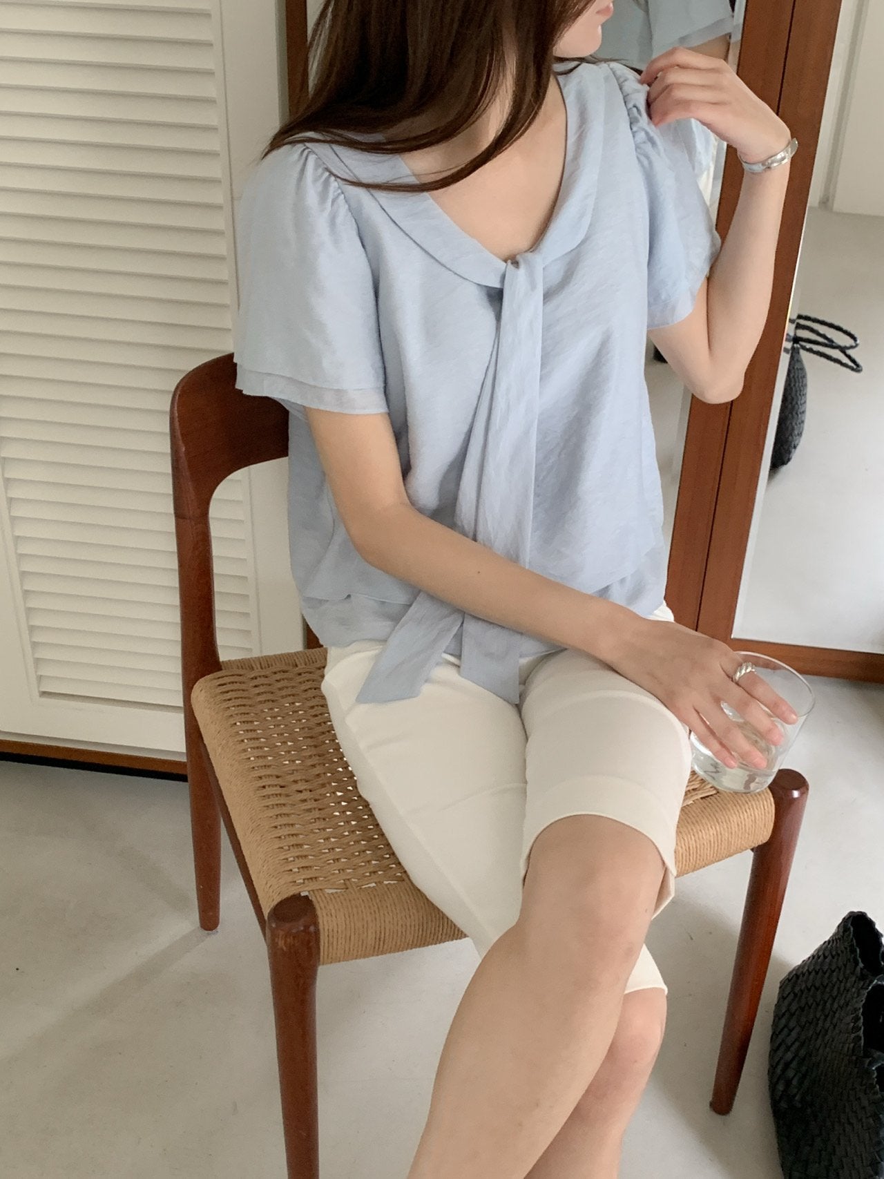 Tie blouse
