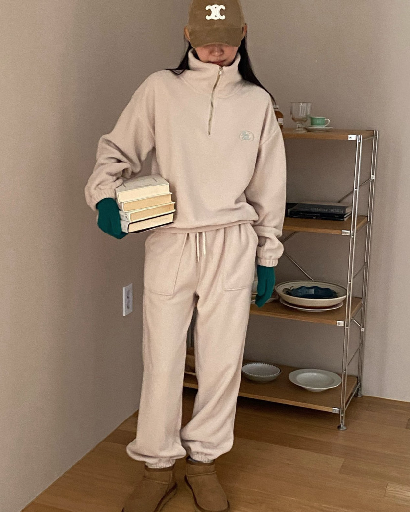 (F/W) Fleece high neck top