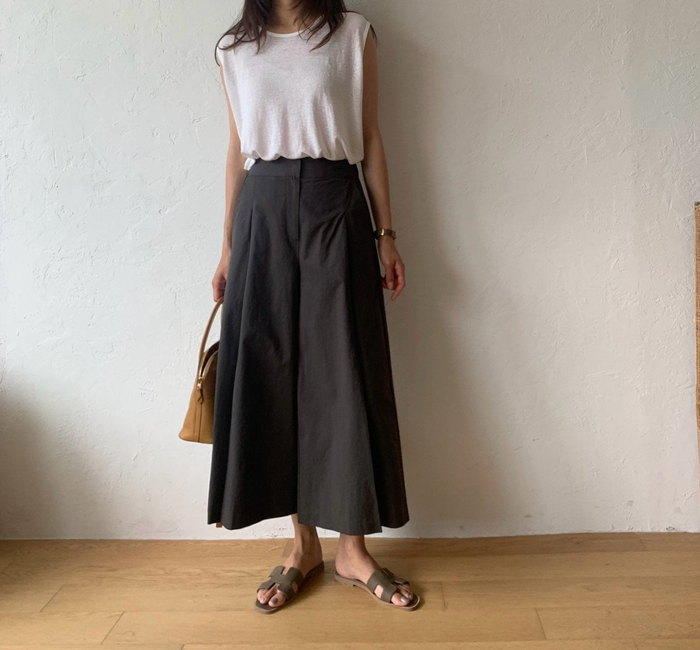 Pintuck wide pants