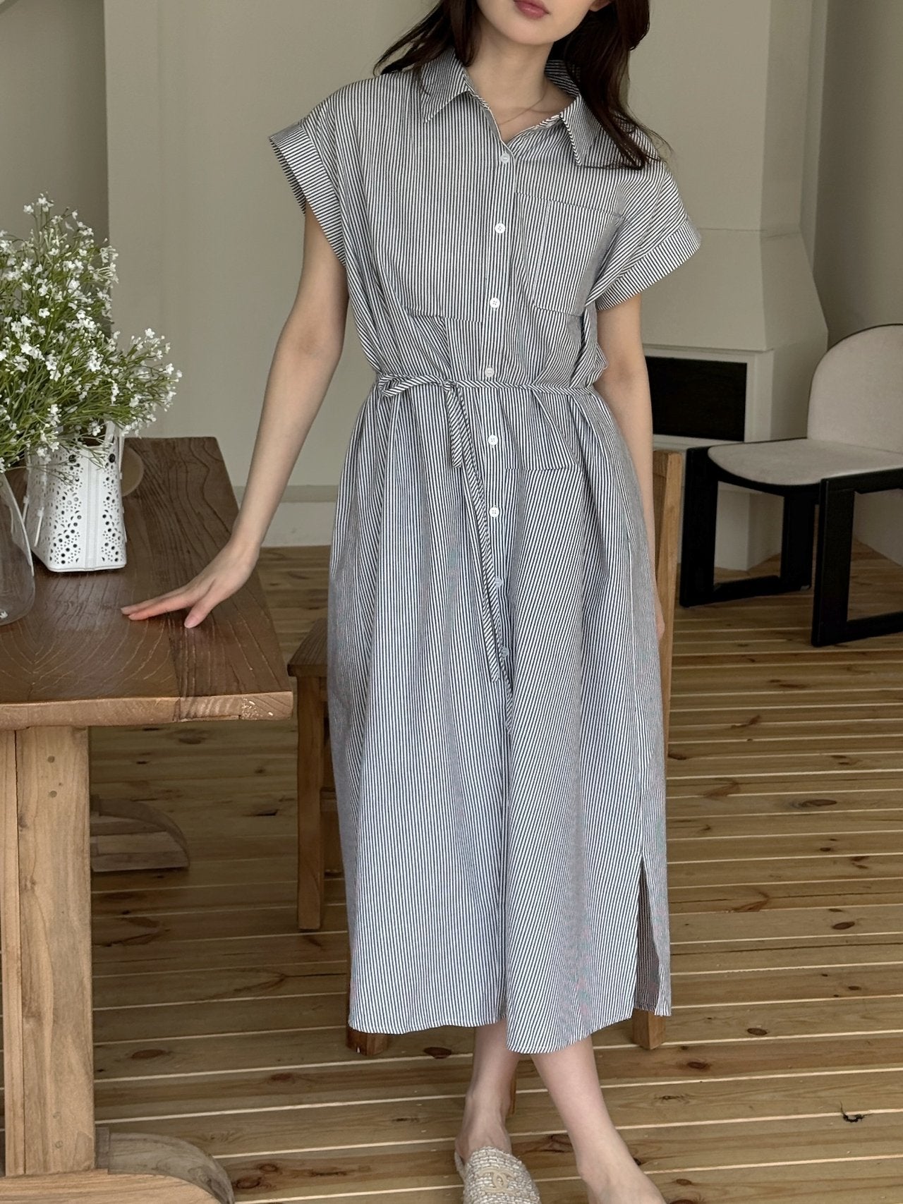 Striped shirt dress