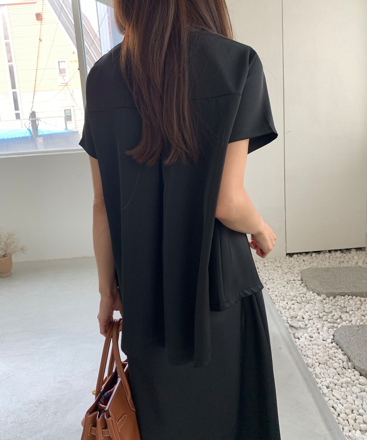 Satin flared blouse