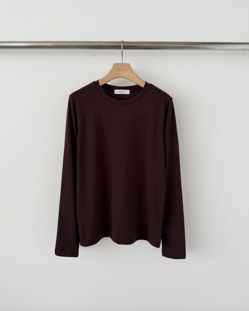 Cream modal long sleeves t-shirt