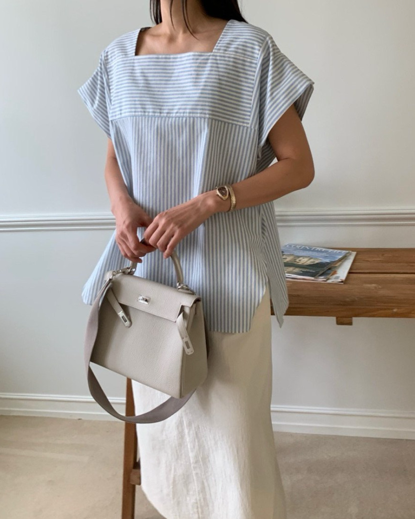 Striped tunic blouse