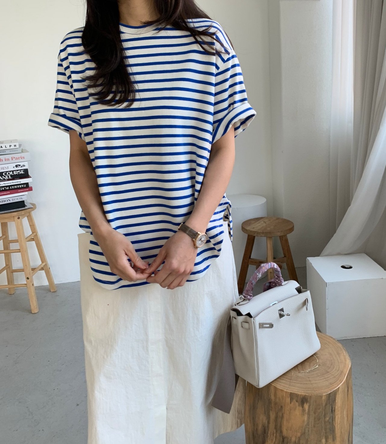 Batwing striped t-shirt