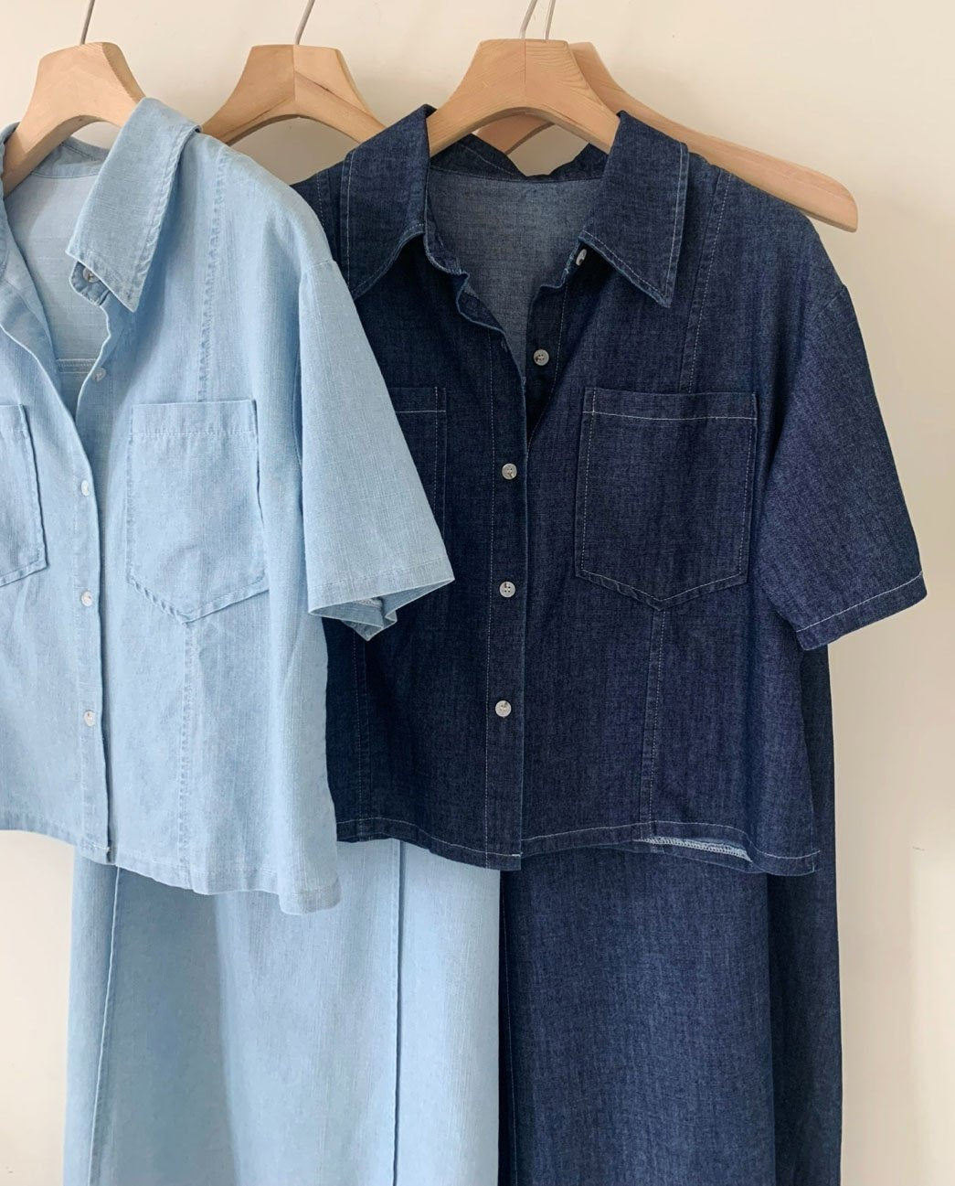 Tencel denim skirt set