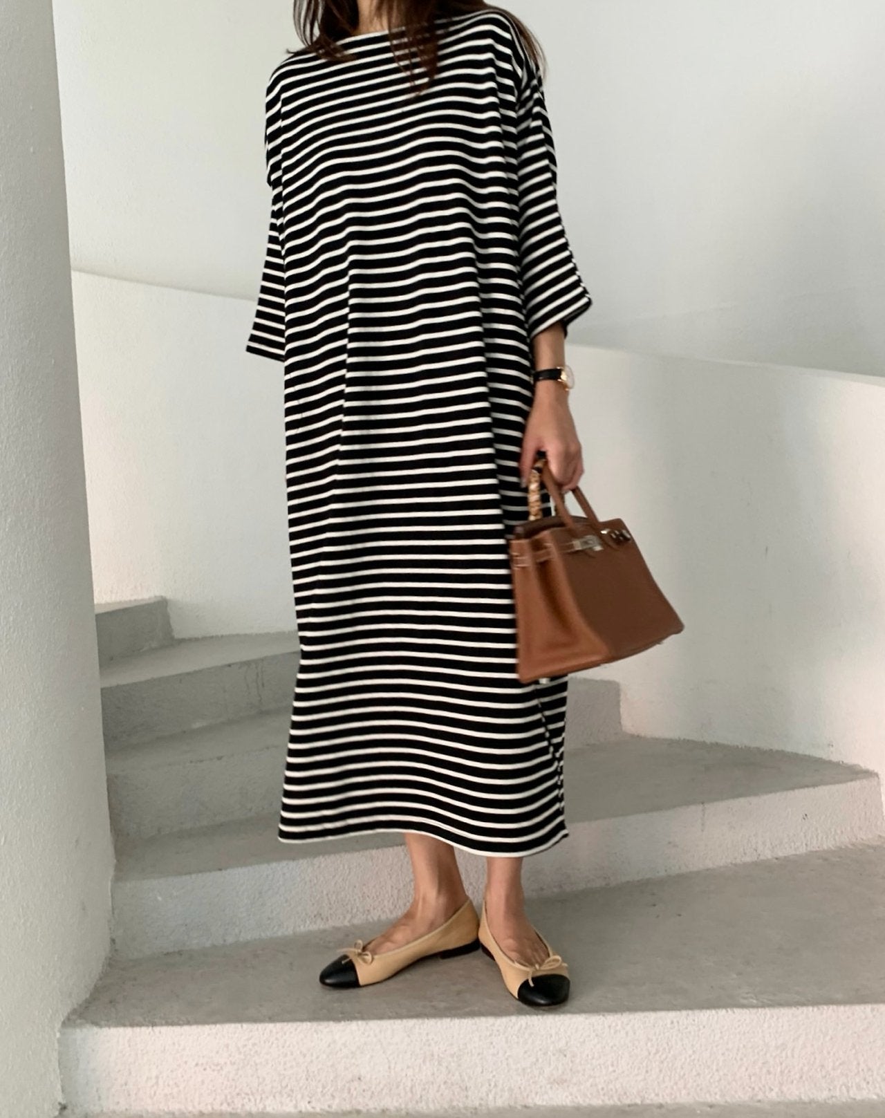 Striped long dress