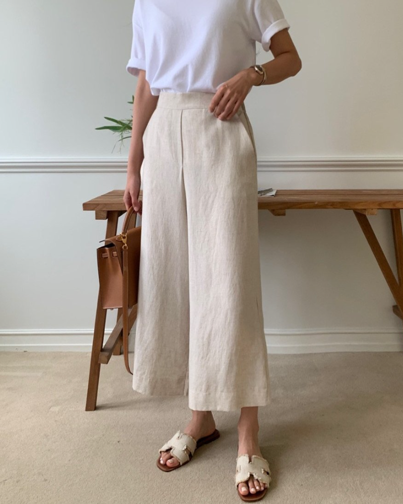 Tencel wide pants
