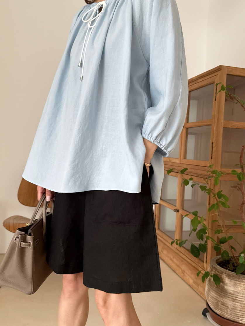 Linen bohemian blouse