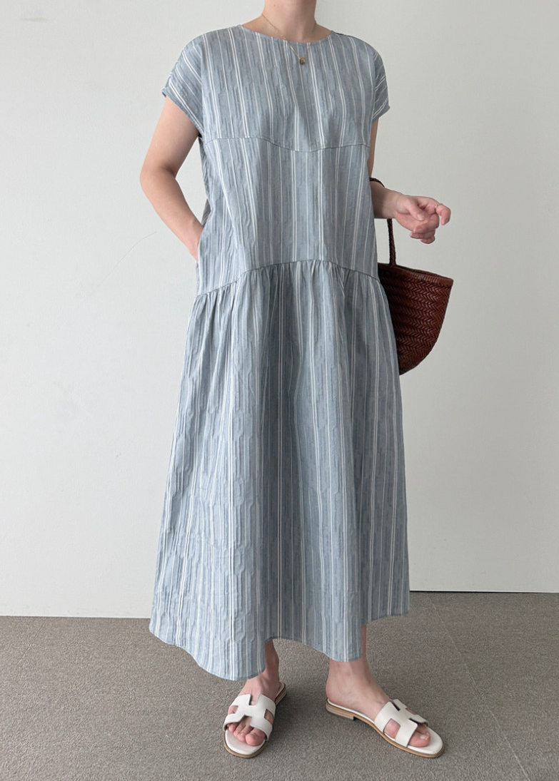 Seersucker striped dress