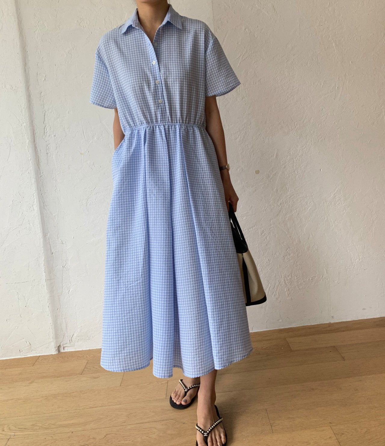Gingham seersucker dress