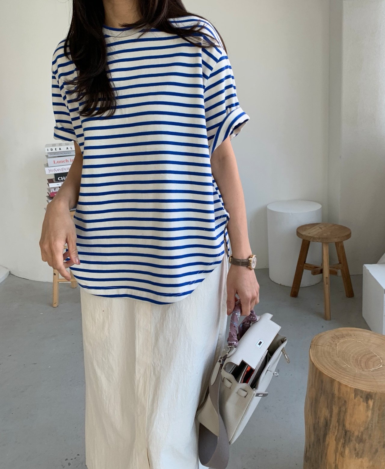 Batwing striped t-shirt