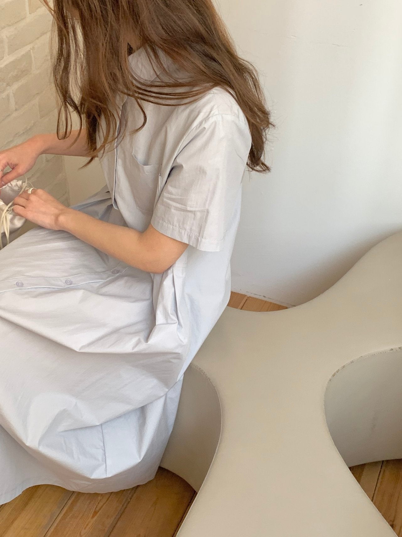 Cotton blend shirtdress
