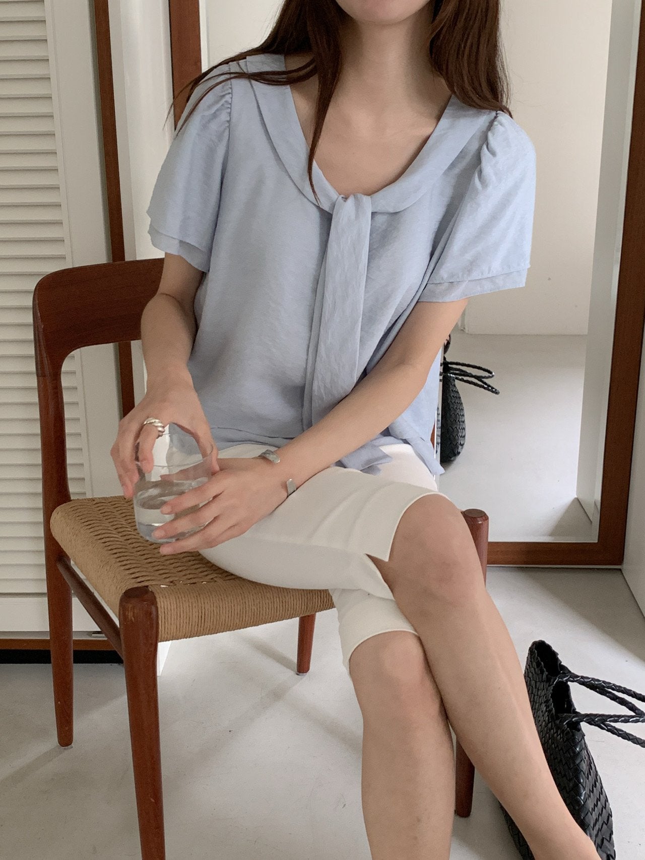 Tie blouse