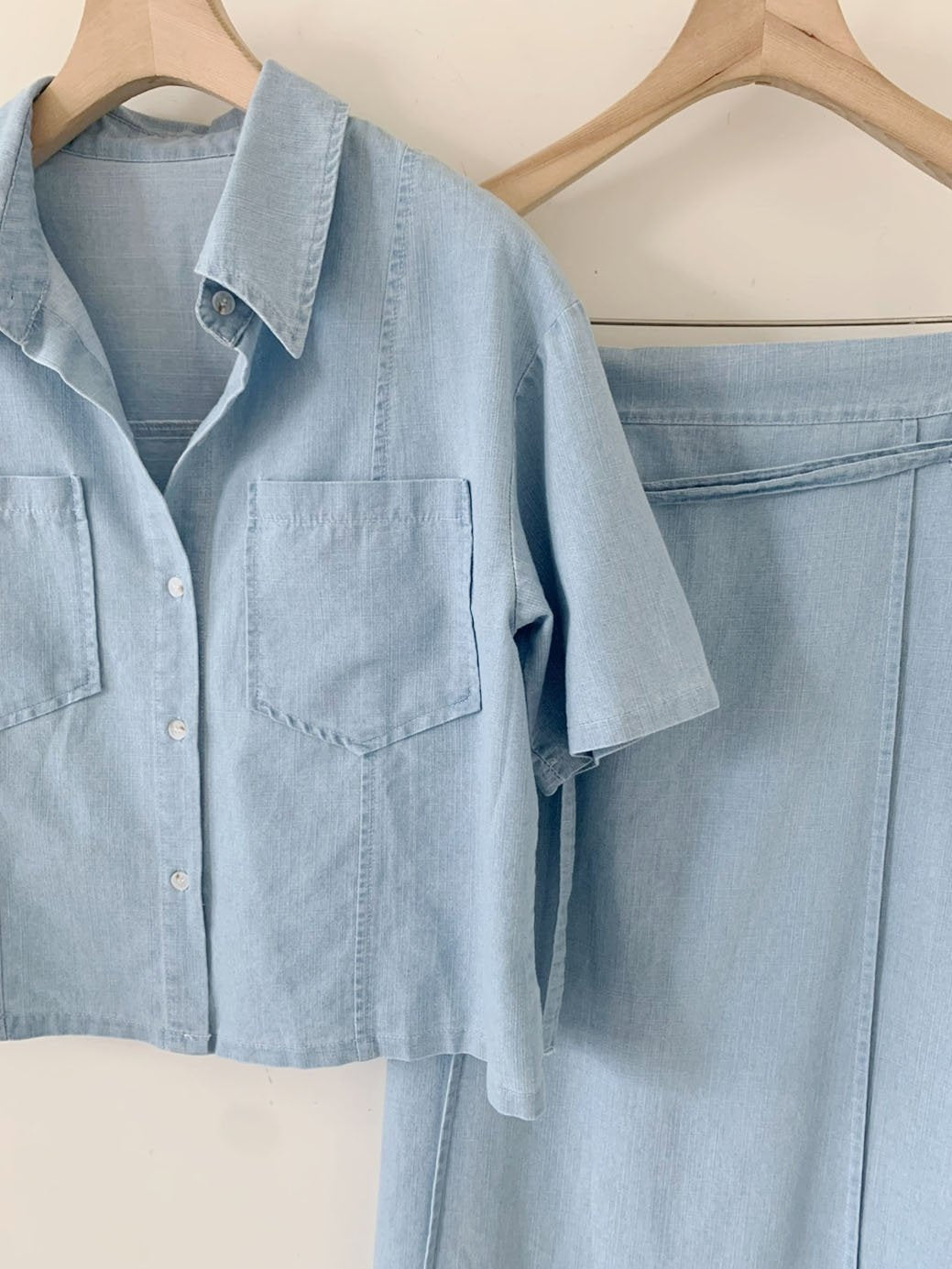 Tencel denim skirt set
